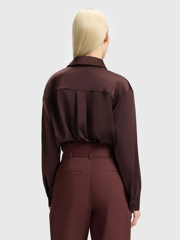 Satin V-neck shirt - 3