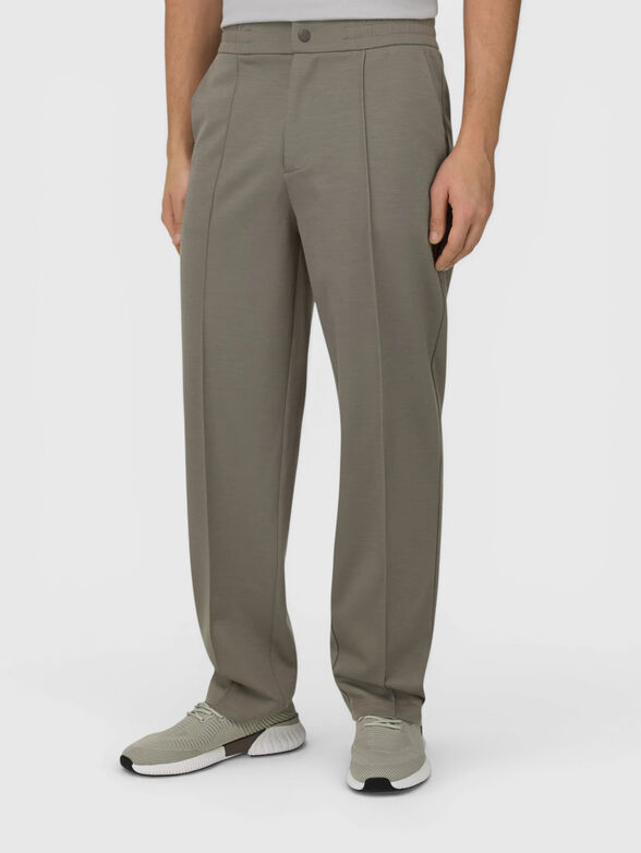 Wool trousers with an elastic waistband - 1
