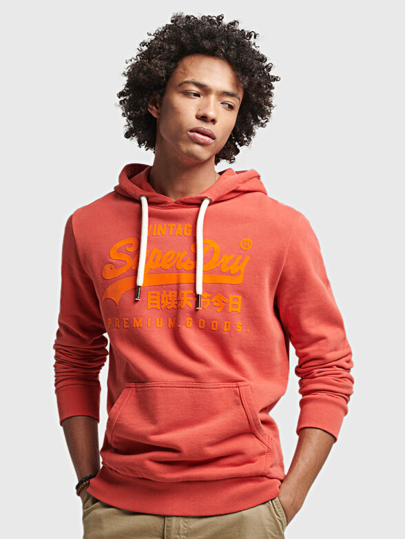 VINTAGE hooded sweatshirt with logo - 1