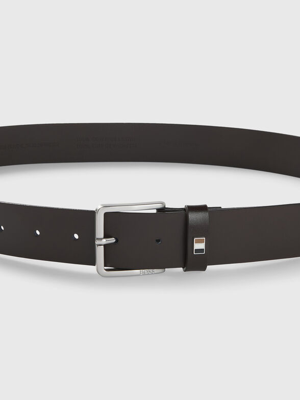 Leather belt with logo - 4