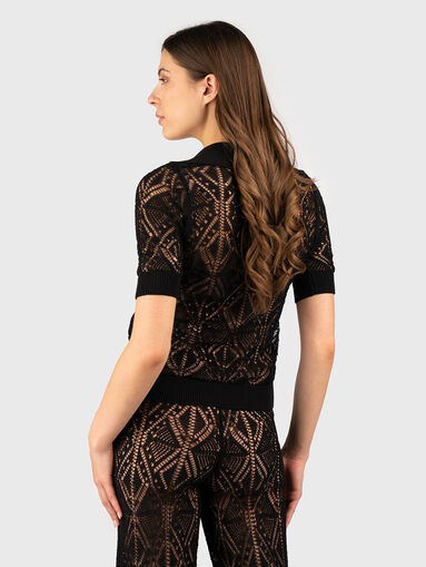 Cotton blouse with sheer effect - 3