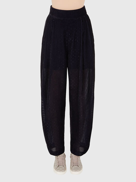 Sheer effect pants with rhinestones - 1