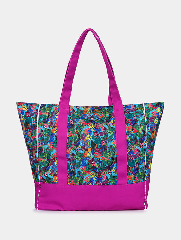 Canvas beach bag with floral motifs - 3