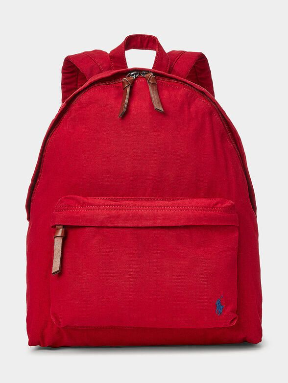 Cotton backpack in red color - 1
