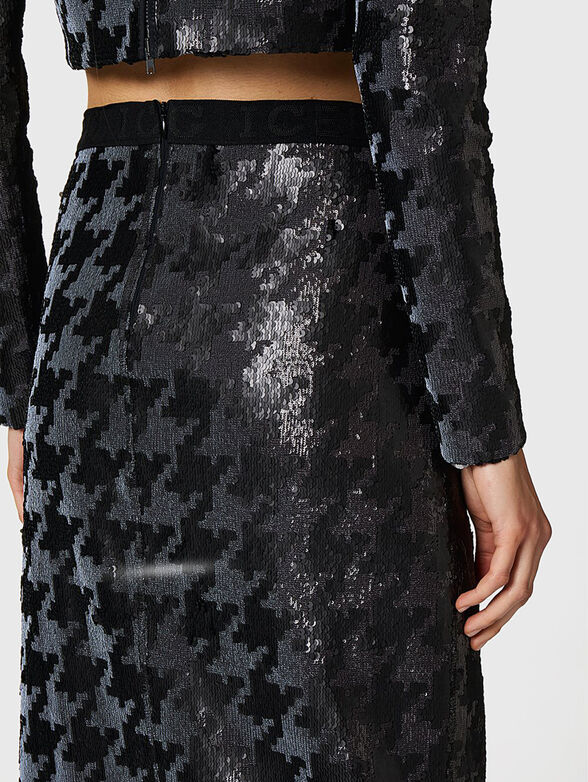 Midi skirt with appliquéd sequins - 3