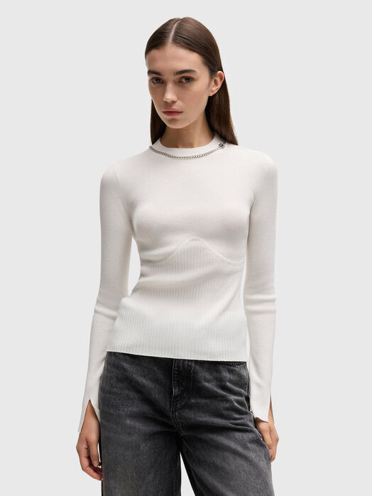 Sweater in viscose with logo