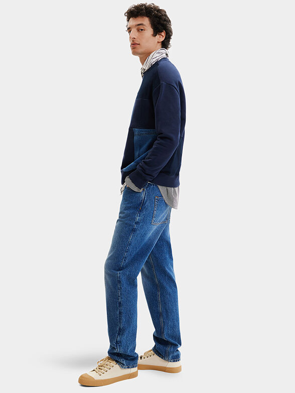 Blue sweatshirt with patchwork effect - 4