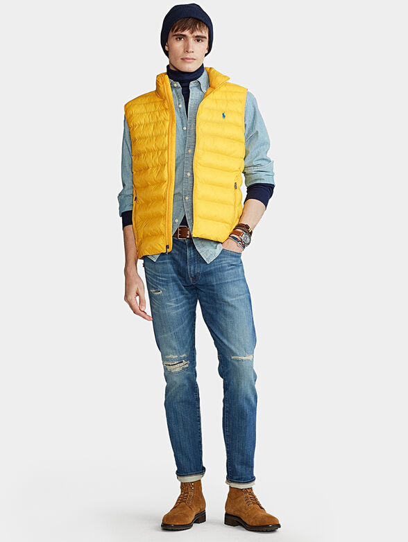 Padded vest in yellow color - 4