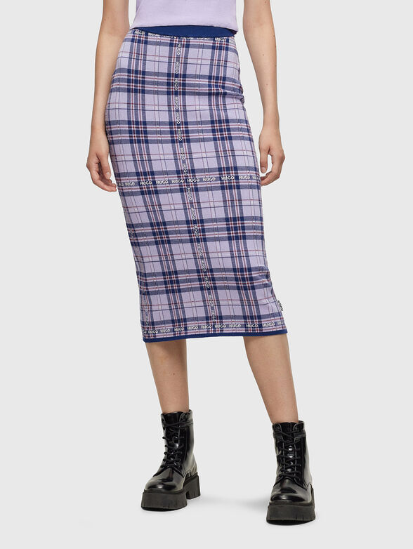 SLOQUITE checkered midi skirt  - 1