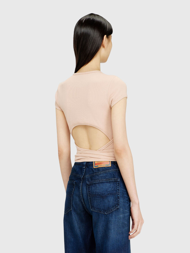 Ribbed T-shirt with wrap around laces - 3