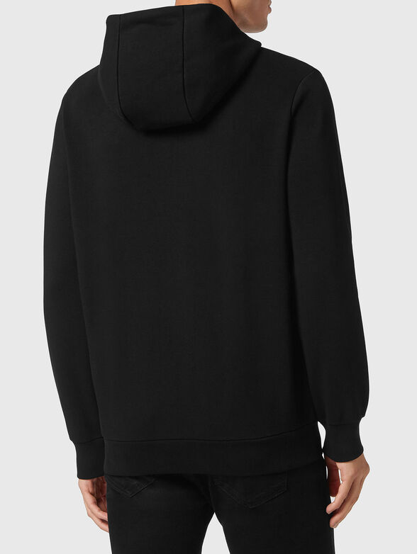 Cotton blend sweatshirt with zip and hood - 3
