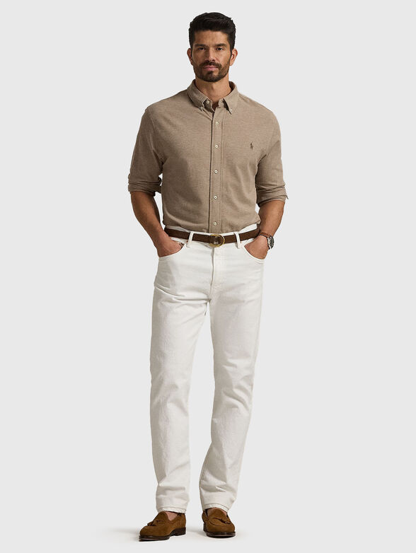 Cotton shirt with embroidered logo - 2