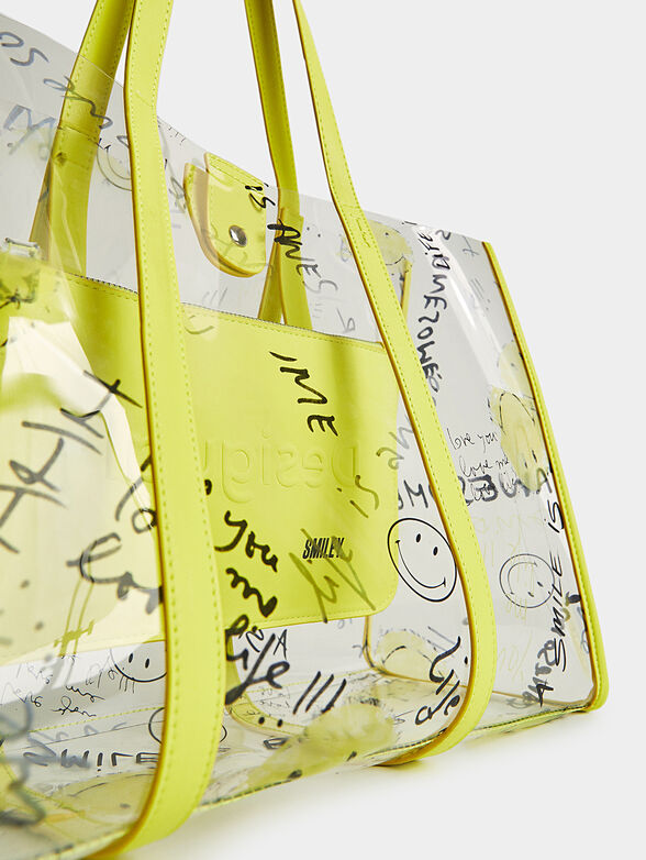 Transparent bag with green accents - 5