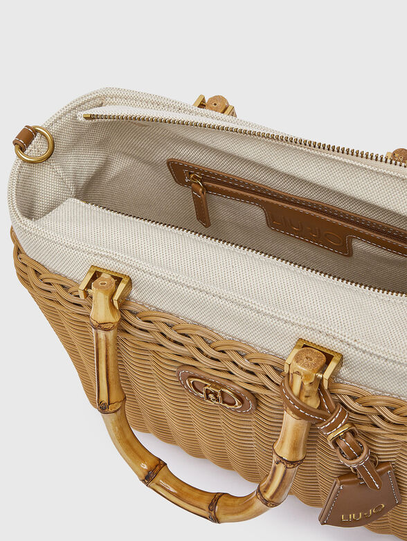 Small raffia bag with logo detail - 6