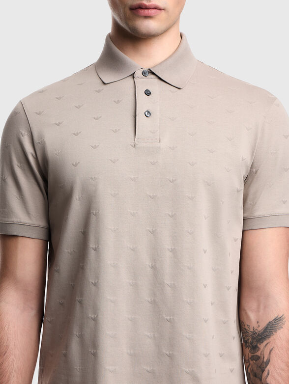 Cotton polo shirt with a jacquard logo - 4
