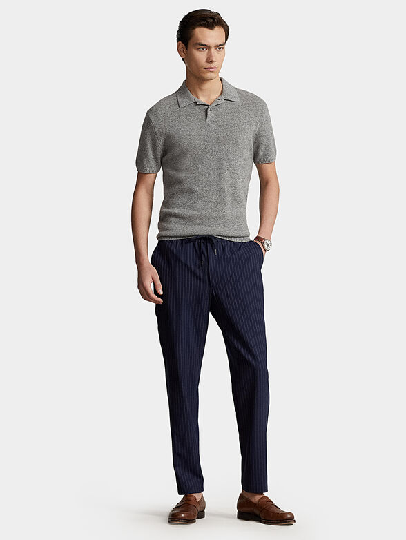 Striped trousers with laces - 4