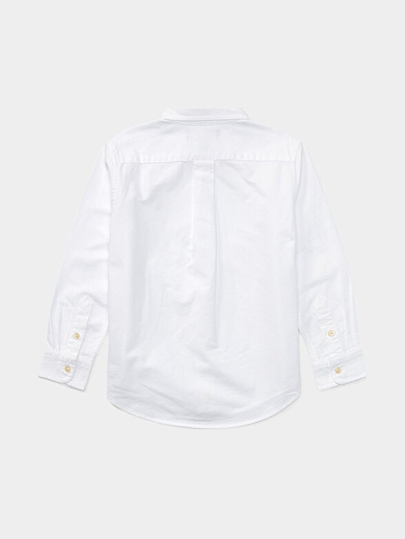 Cotton shirt with colored logo embroidery  - 2