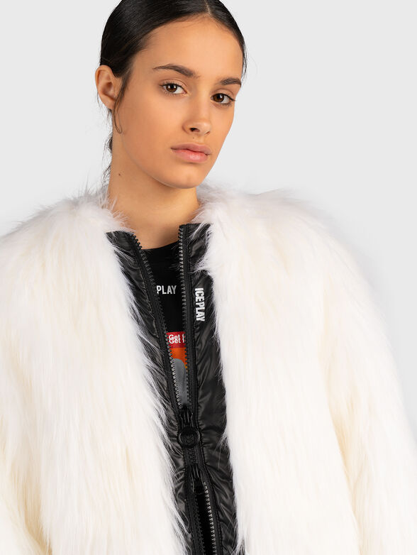 Faux fur coat with zip - 3