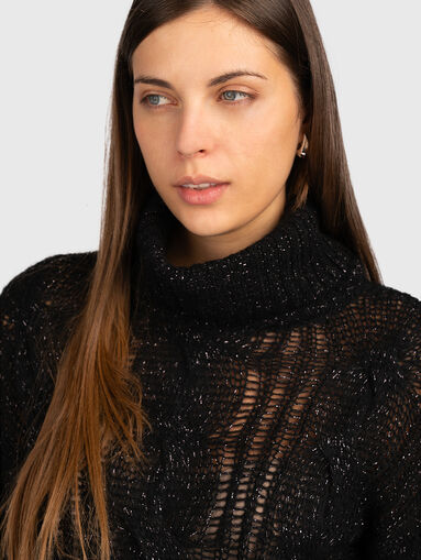 Sweater in black with sheer effect - 4