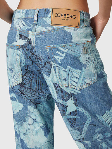 Jeans with wide legs and art print - 3