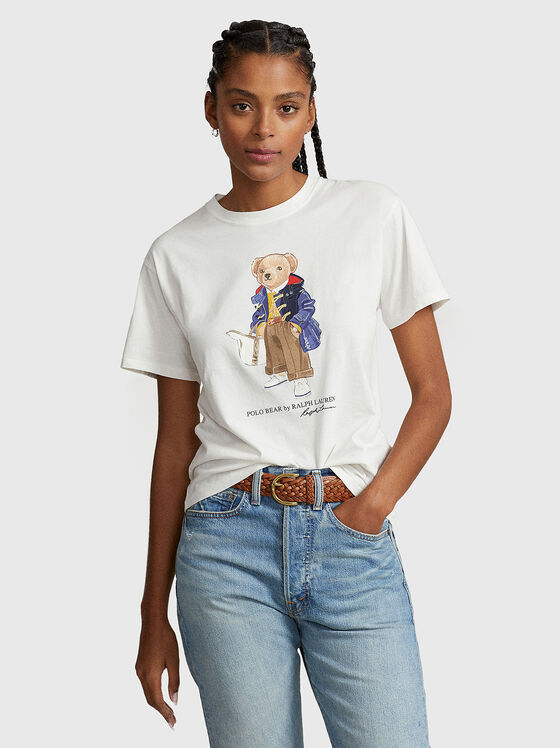 Памучна тениска с Polo Bear акцент - 1