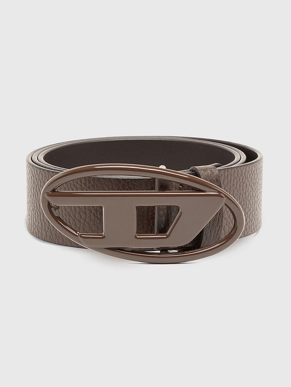 D LOGO B-1DR leather belt with log buckle - 1