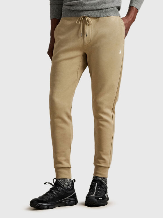 Cotton sports trousers with logo embroidery - 1