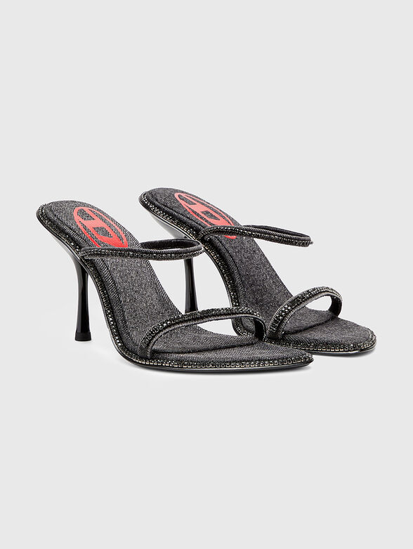D-HAVANNA SDL heeled mules in rhinestones denim - 2