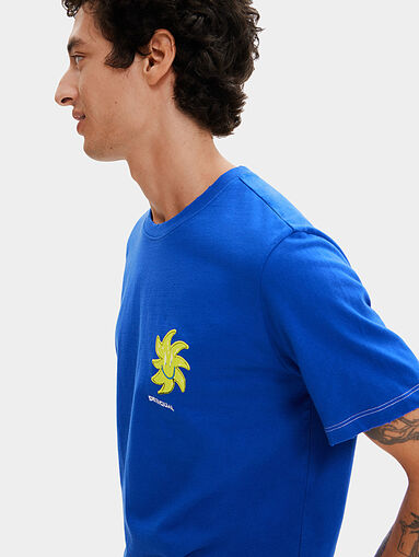 JULIEN blue T-shirt with accent back - 3
