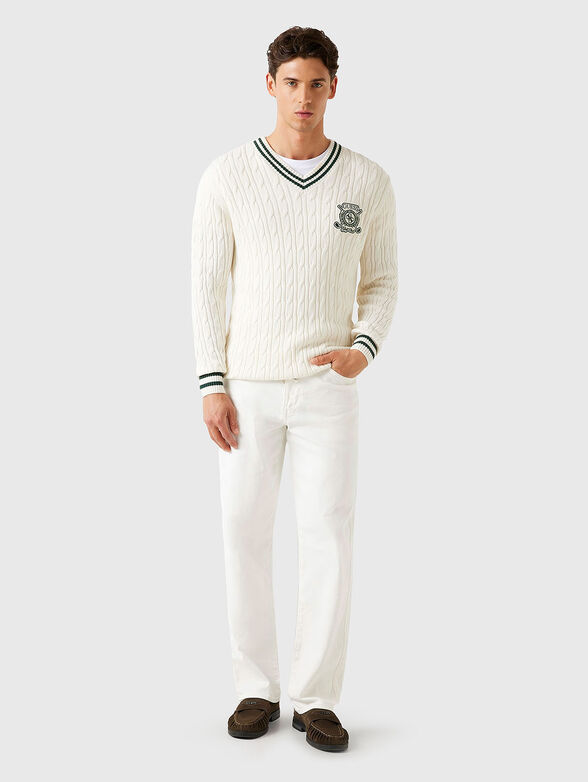 HEWIE cotton sweater with V-neck - 2
