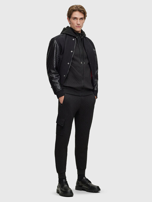 Cotton-blend hoodie with monogram effect  - 2