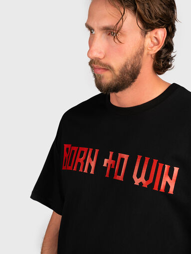 Black oversized T-shirt with print - 4