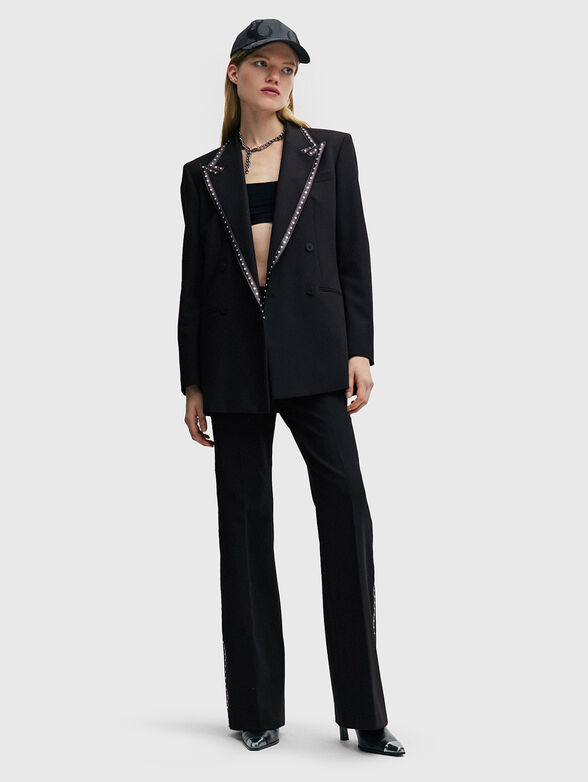 HAZAL black trousers with edge - 3