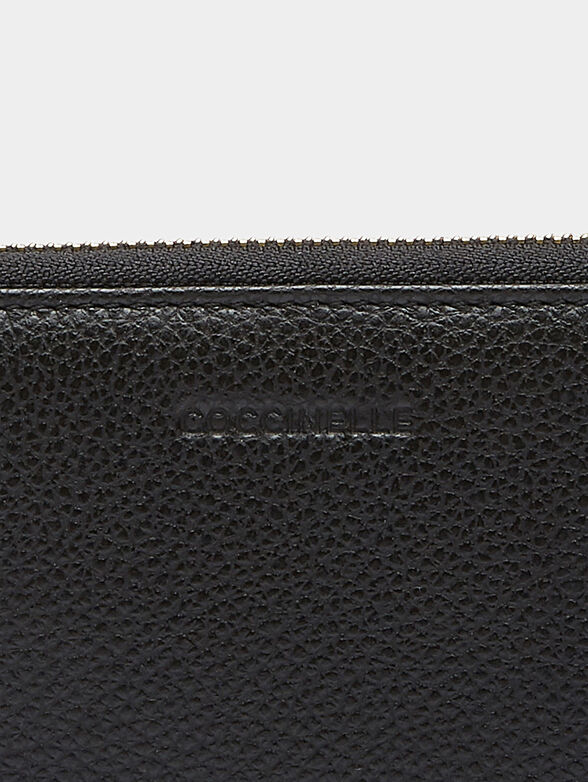 Leather purse in black color - 4