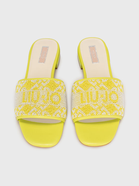 ASTRA 25 black slippers with appliqued beads - 6