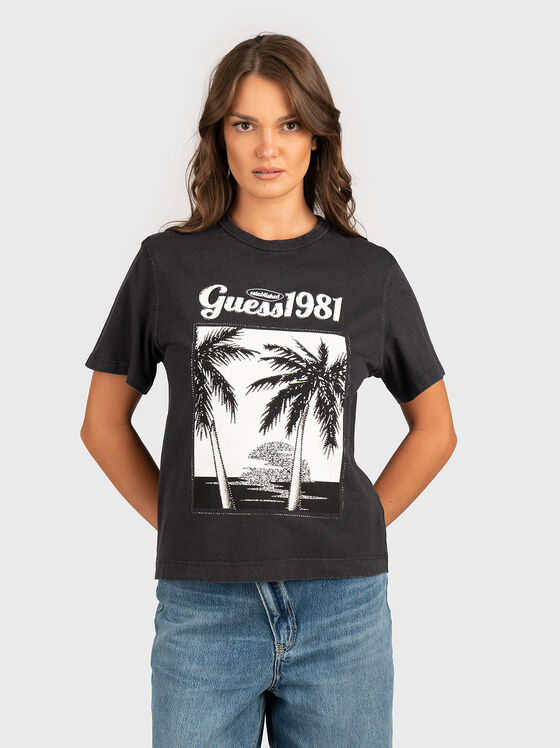 Cotton T-shirt with print - 1