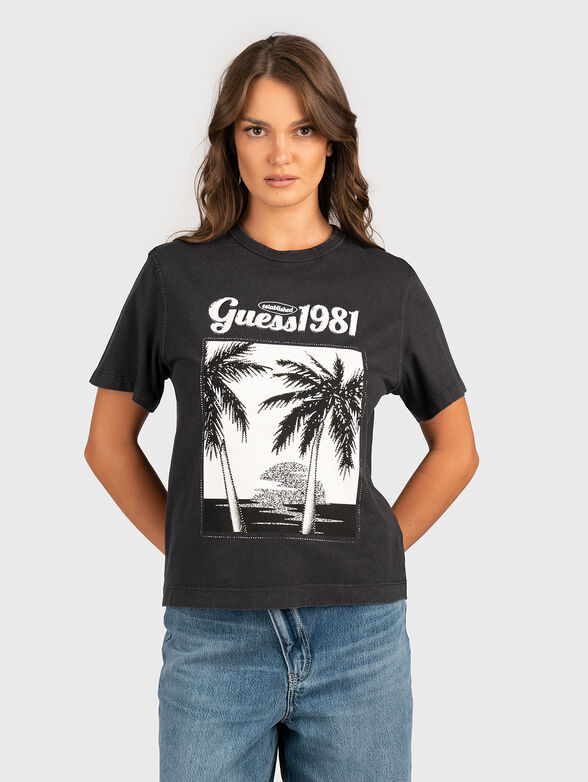 Cotton T-shirt with print - 1