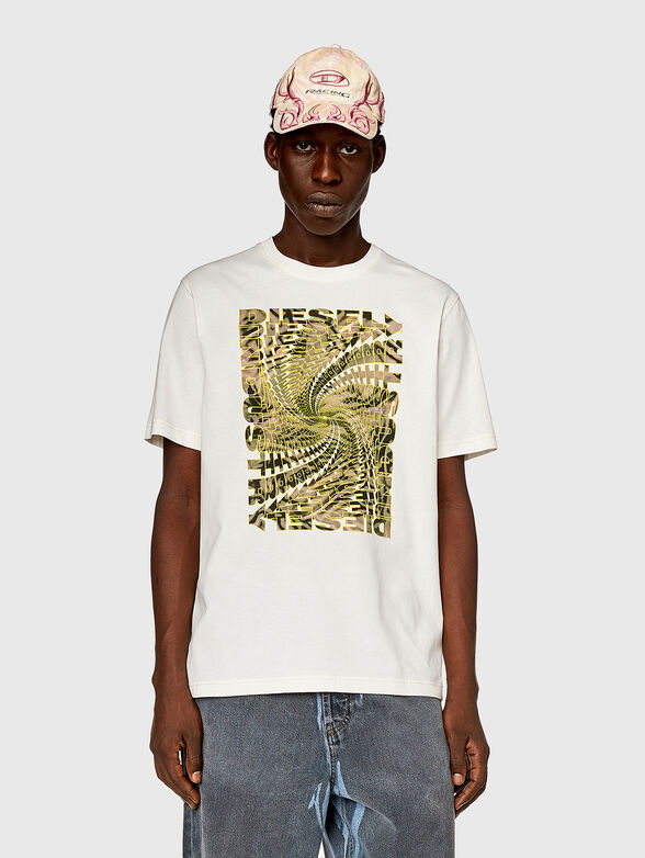 Contrast-print T-shirt  - 1