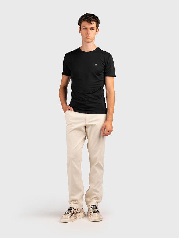 Black cotton blend t-shirt - 2