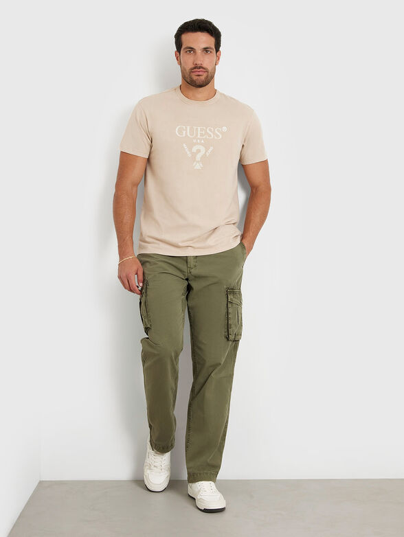 T-shirt in beige colour with triangular logo - 2