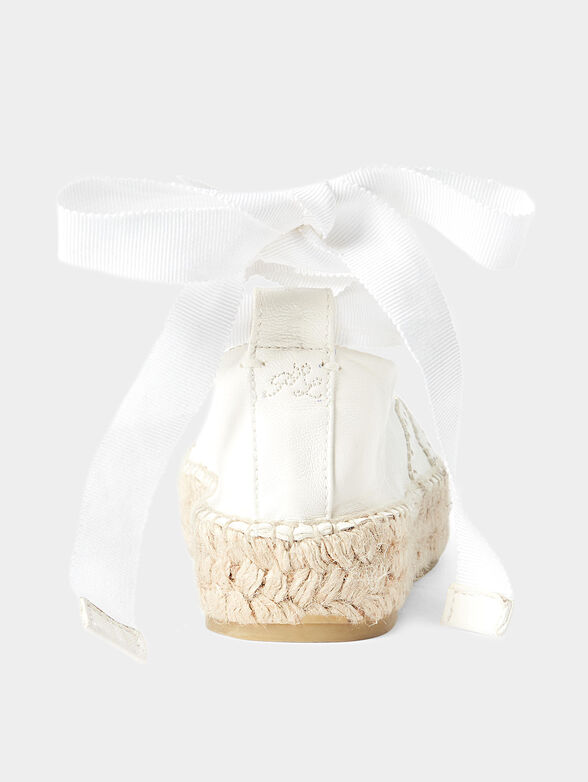 White leather espadrilles with ankle ties - 3