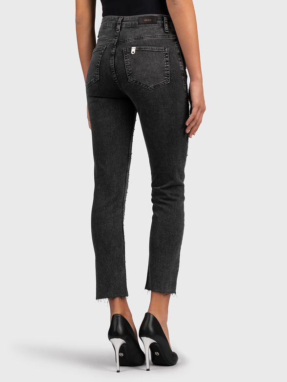 High-waisted jeans with accentuating sequins - 2