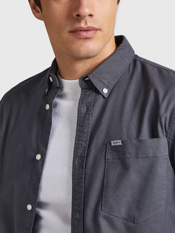 FABIO cotton shirt in grey - 4