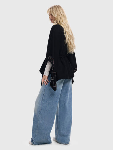 ALDAMA poncho with accent stitching - 3