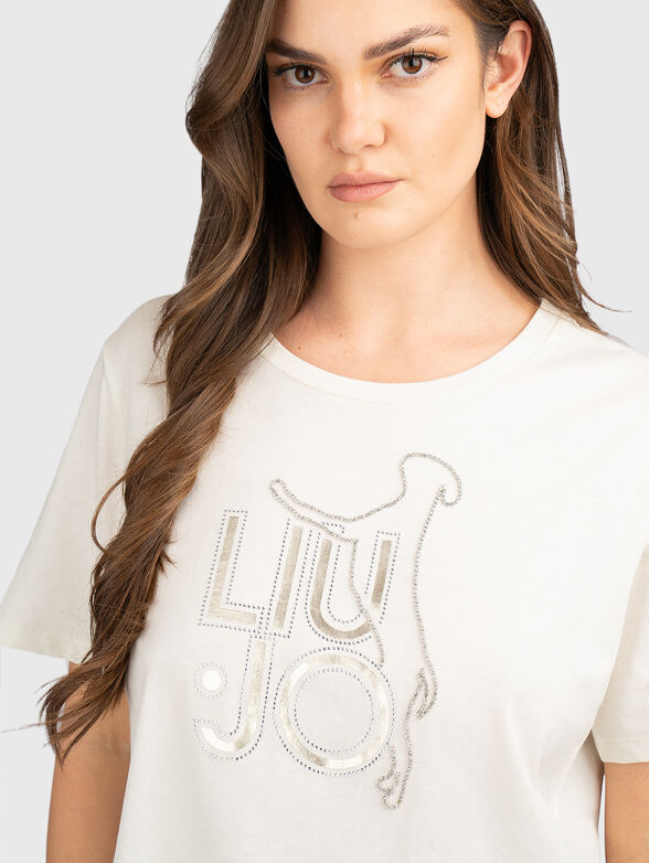 T-shirt with appliqu&eacute;s rhinestone - 4