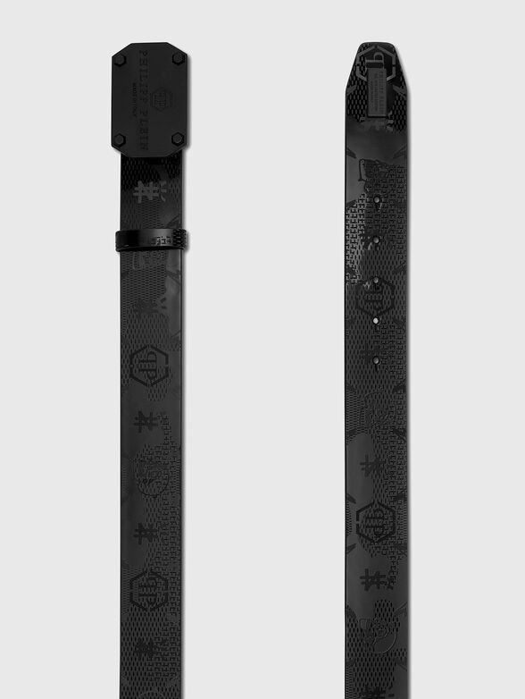 Black belt with monogram logo accent - 2