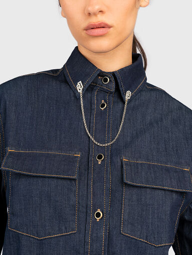 Denim shirt with accent pockets  - 5