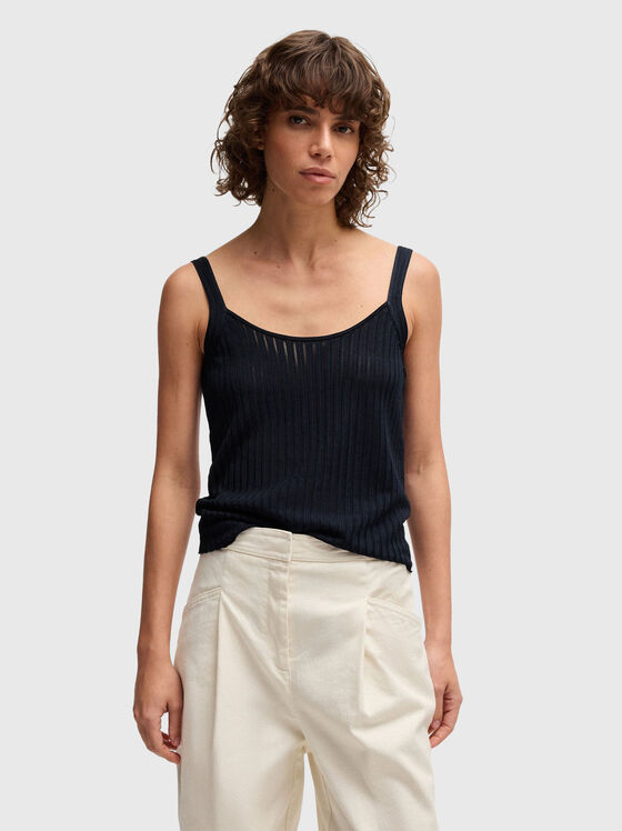 Striped structured knit top - 1