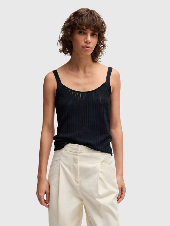 Striped structured knit top - 1