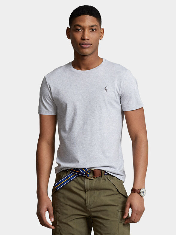Grey T-shirt with logo accent - 1